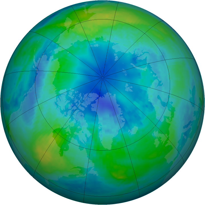 Arctic ozone map for 17 October 2002